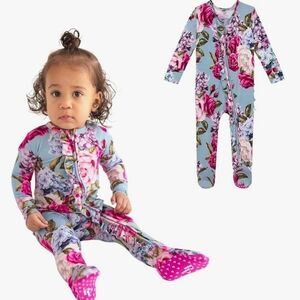 Posh Peanut Footie Pajamas In Lacey 0-3 Months. NIB- NWT